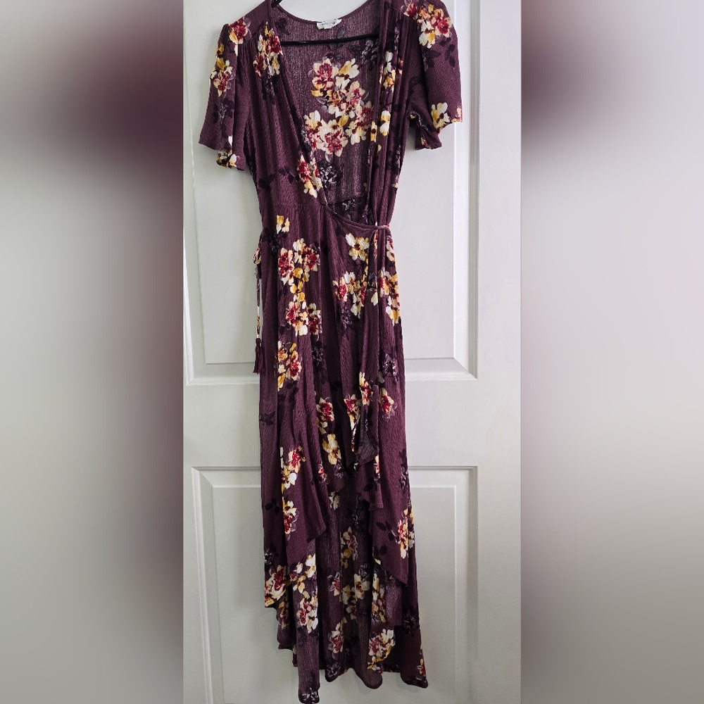 Cotton Candy LA Floral High-Low Wrap Dress
